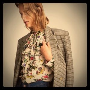 H&M floral ruffle blouse size 6